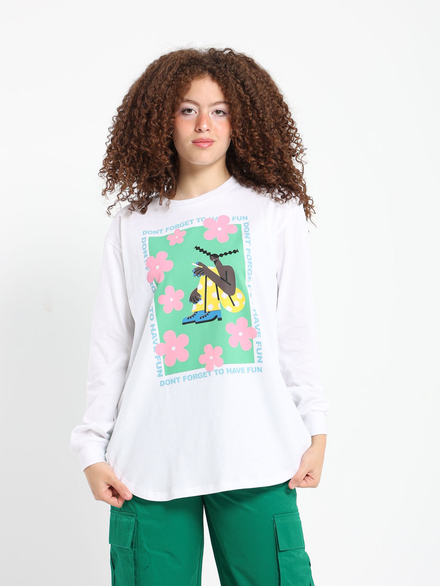 T-Shirt - "Flower " Print - Long  Sleeves