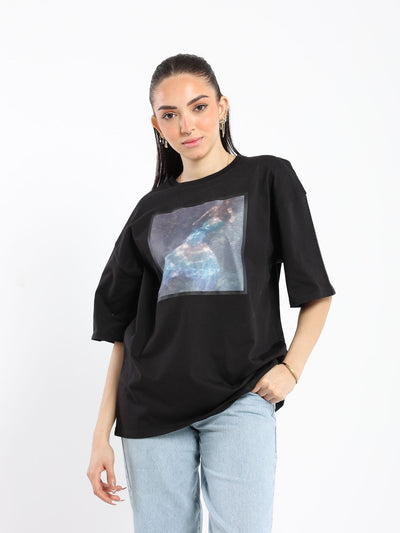 T-Shirt - Mermaid Printed - Oversized