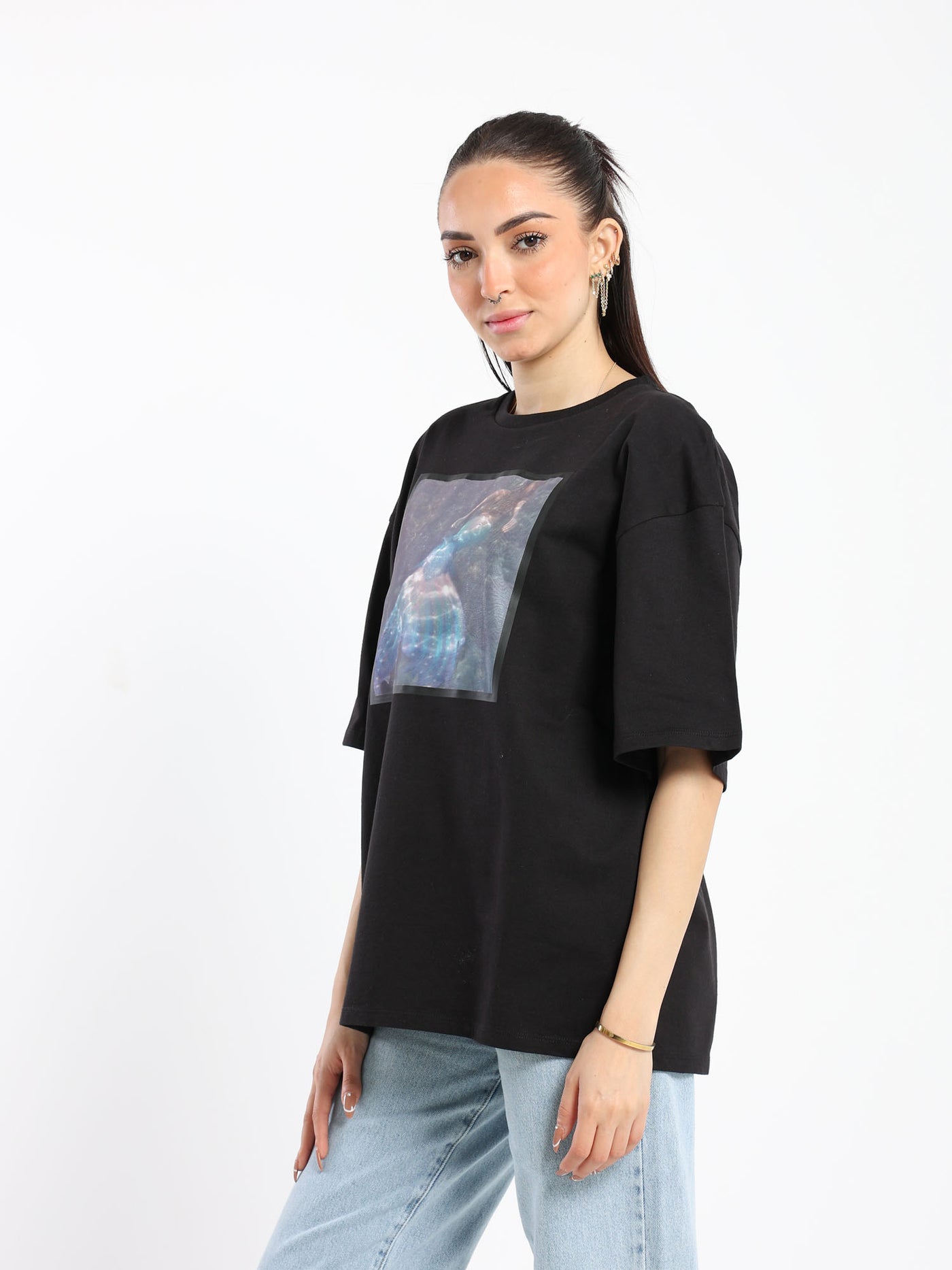 T-Shirt - Mermaid Printed - Oversized