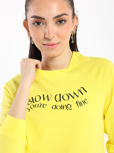 T-Shirt - Slow Down Print - Raglan Sleeves