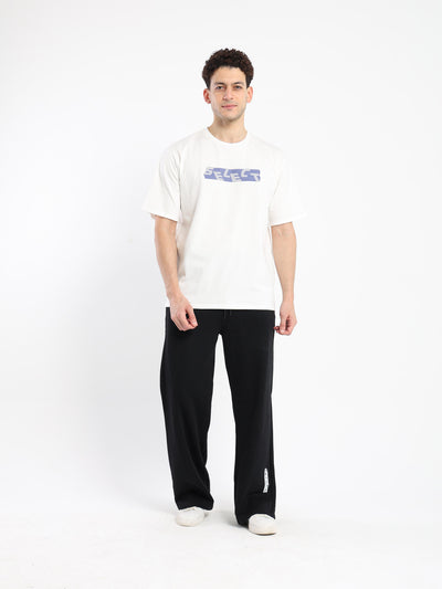 Pants Loose Panalled Pants With Front Rubber Print