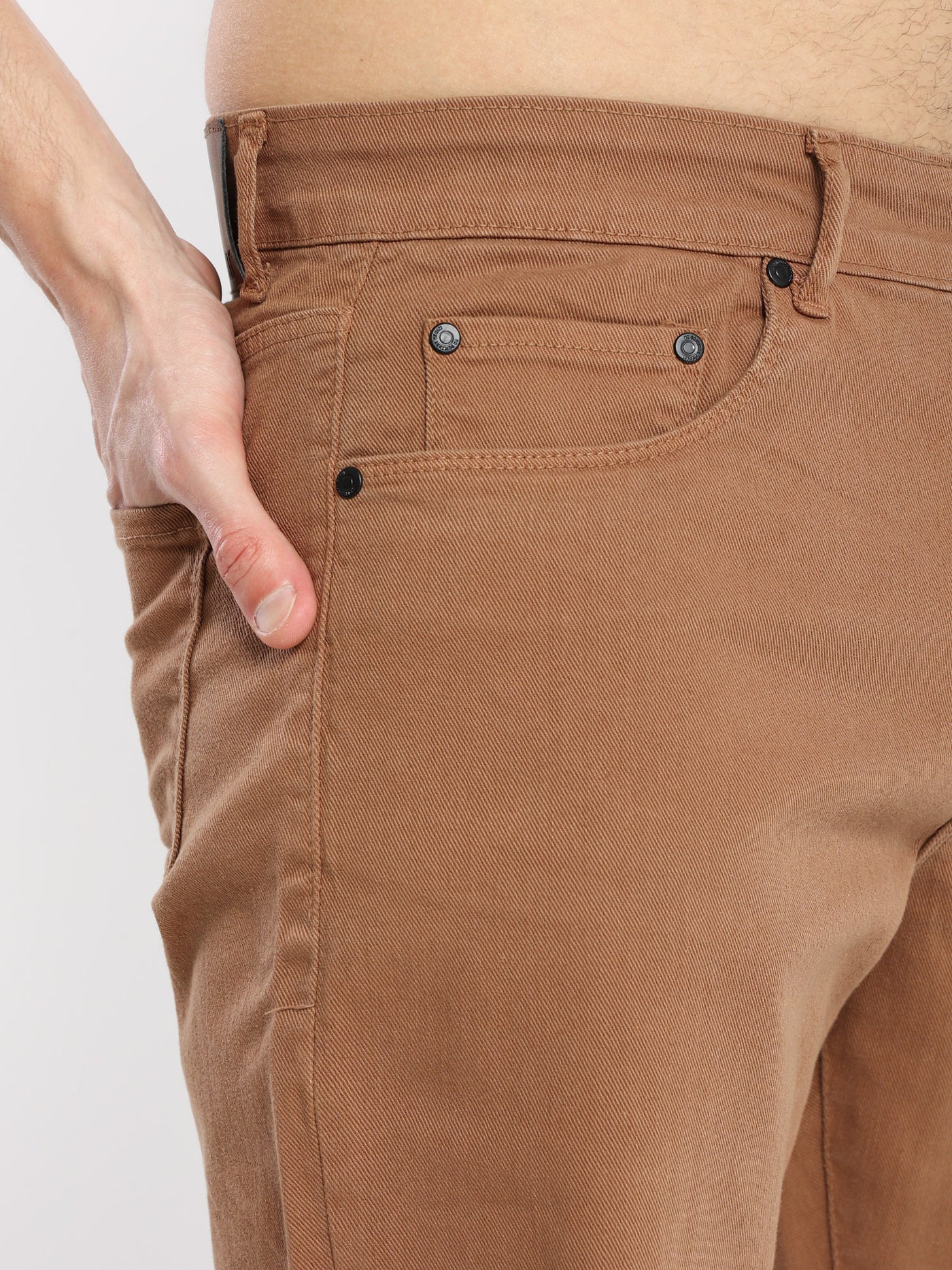 Jeans Colourd Denim Shorts With Unfinished Hem