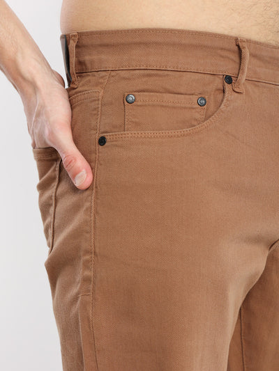 Jeans Colourd Denim Shorts With Unfinished Hem