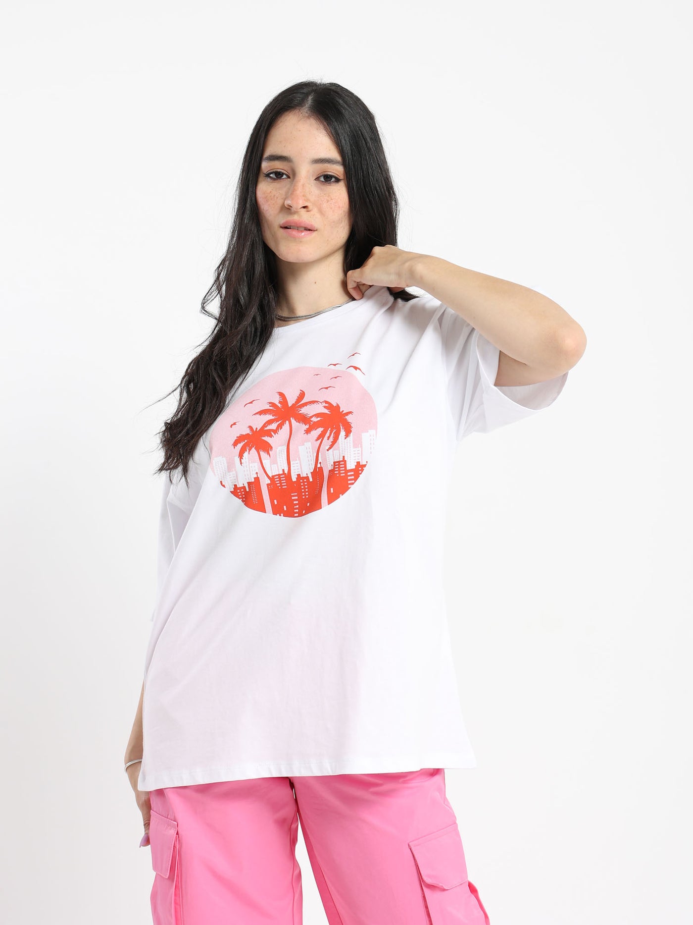 T-Shirt - Oversized - Palm Tree Print