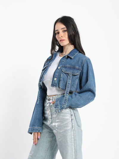 Denim Jacket - Cropped - With Pockets