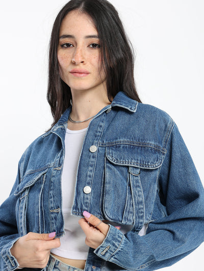Denim Jacket - Cropped - With Pockets