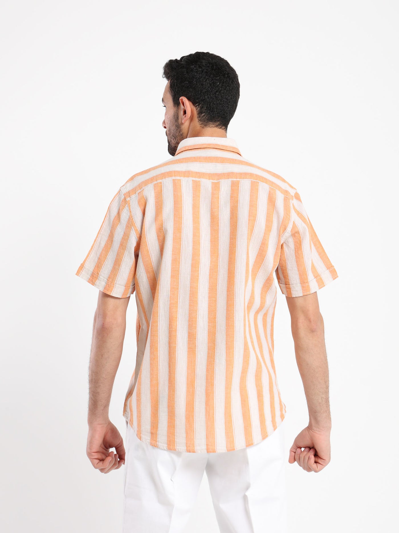 Shirt - Striped - Linen - Short Sleeves