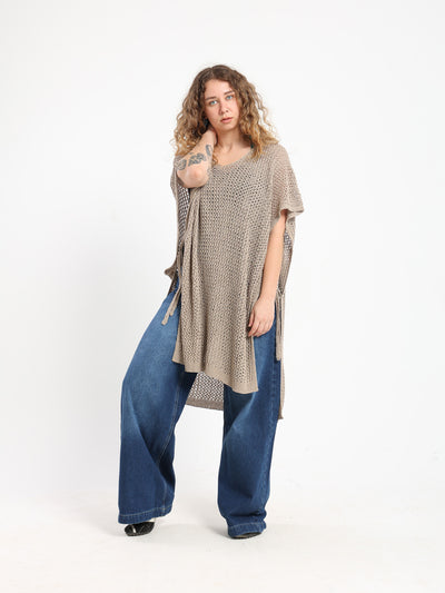 Cover-Up - Tassel Tie - Side Opened - Knitted