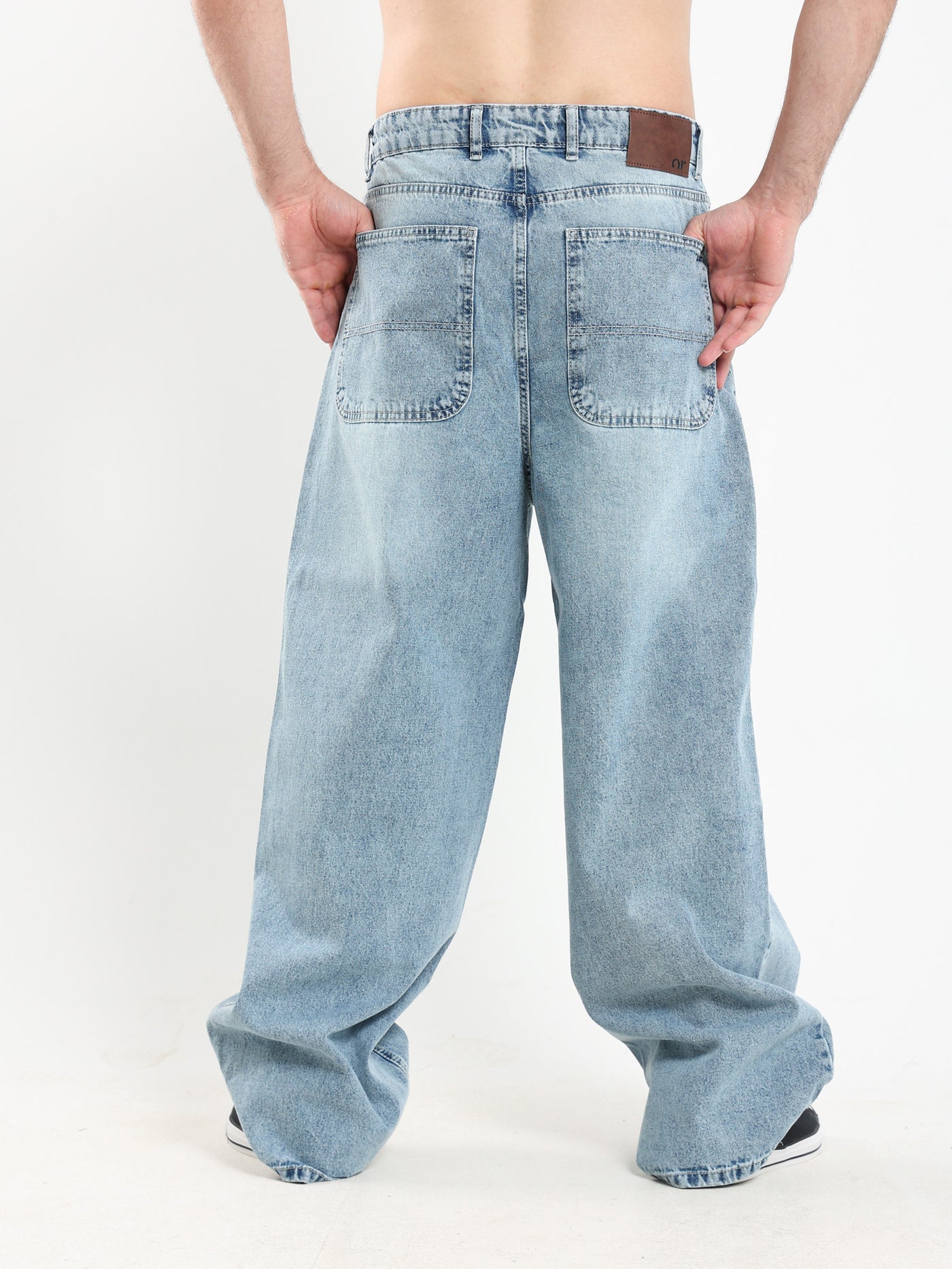 Pants Wide Leg Baggy Jeans With Contrast Stitching