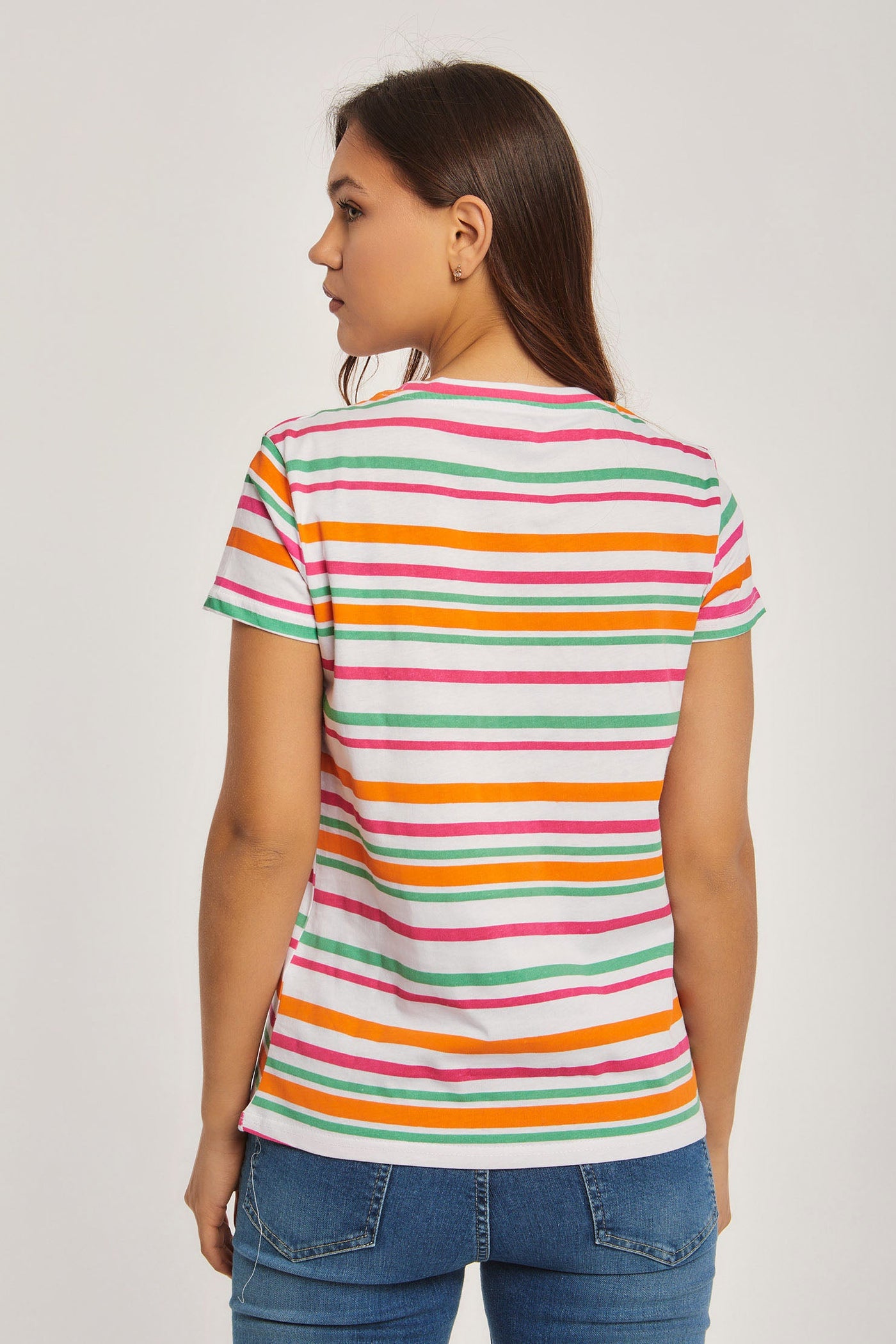 T-Shirt - Half Neck - Striped