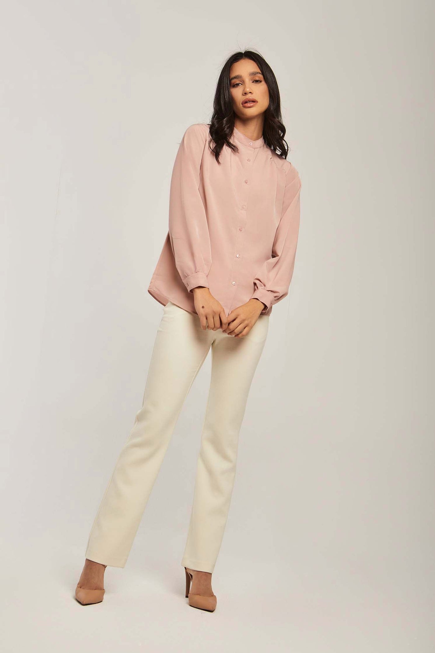 Blouse - Long Sleeves - Buttons Closure