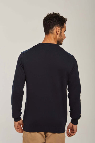 Pullover - Round Neck - Self Pattern