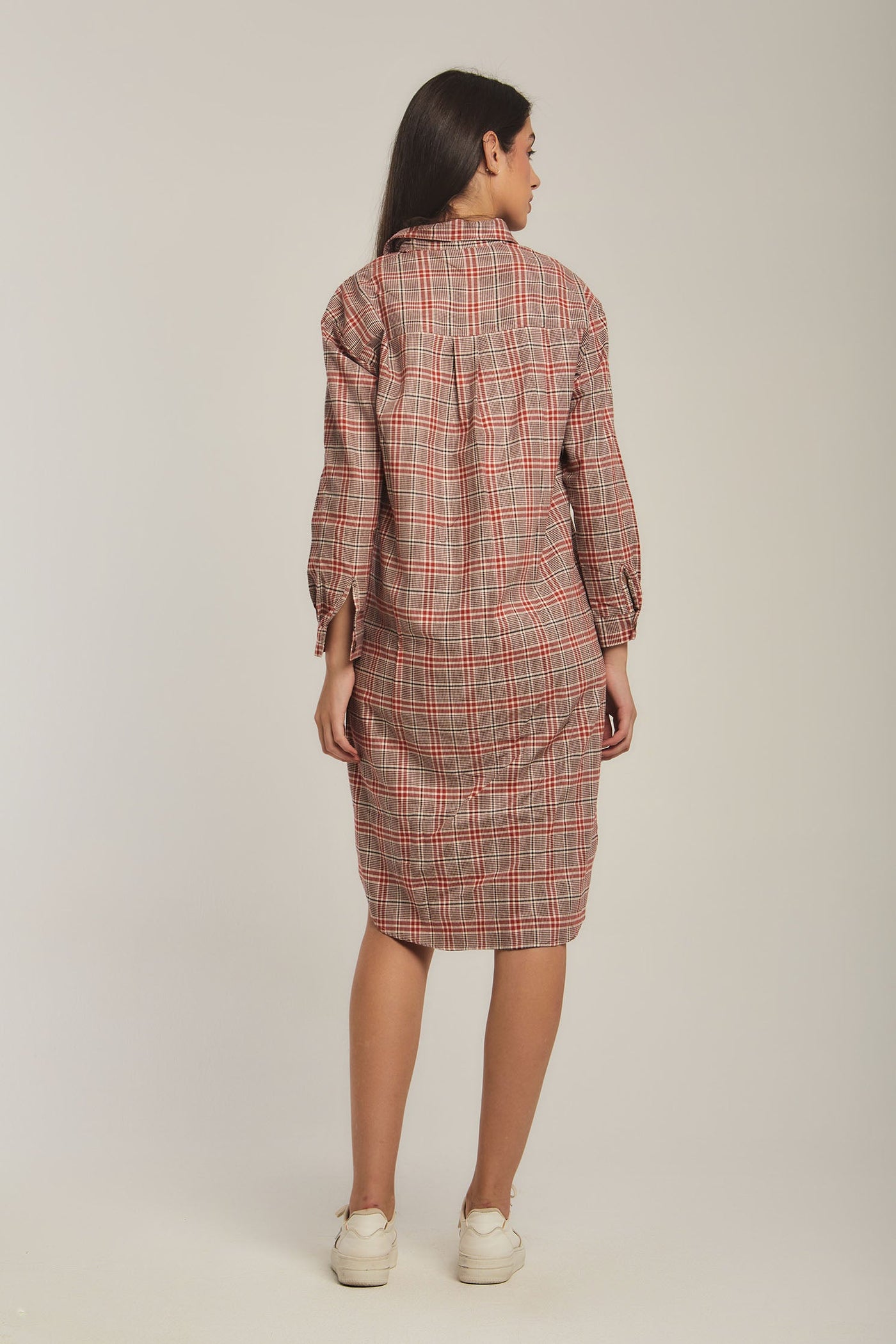 Dress - Plaid pattern - Knee Length