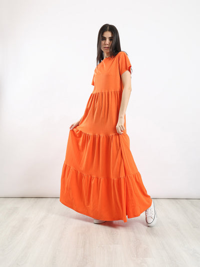 فستان - تصميم كشكشة - نصف كم