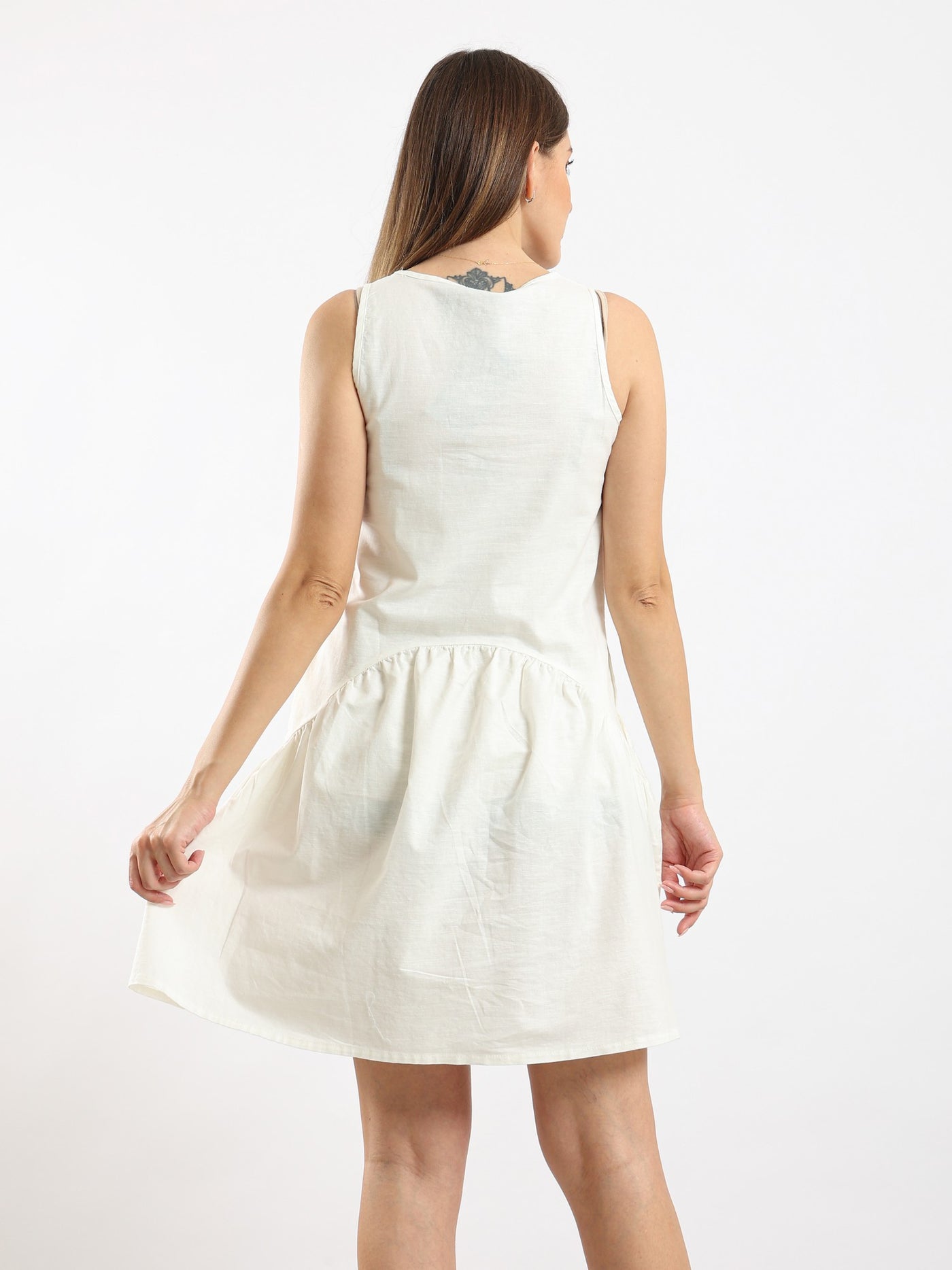 فستان - طول قصير - جيوب جانبية