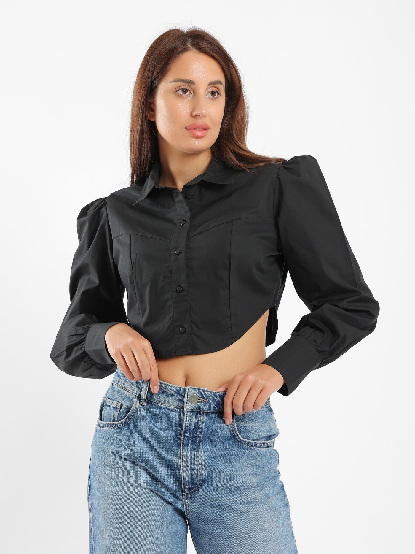 Shirt - Cropped - Puff Sleeves