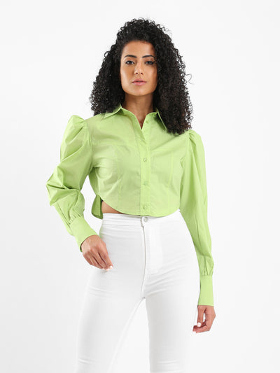 Shirt - Cropped - Puff Sleeves