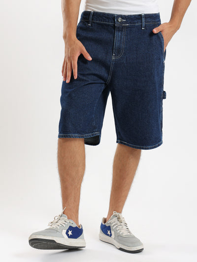 Shorts - Fly-Zip Button Closure - Stitched