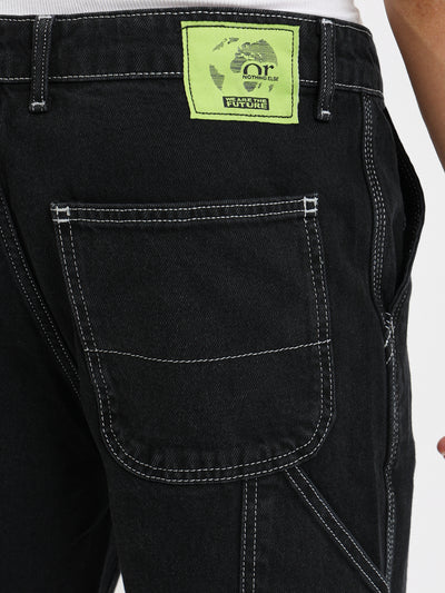 Shorts - Fly-Zip Button Closure - Stitched