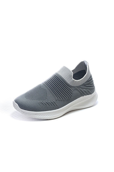 Sock Sneakers - Canvas Material - Slip-On - Grey