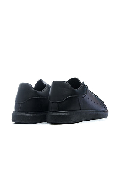 Sneakers - Leather - Basic Lace-Up - Black