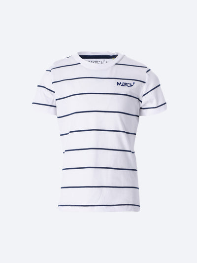 Merch Kids Boys Logo Print Striped T-Shirt