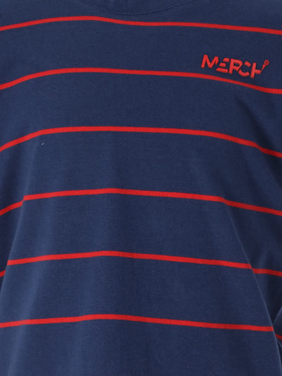 Merch Kids Boys Logo Print Striped T-Shirt