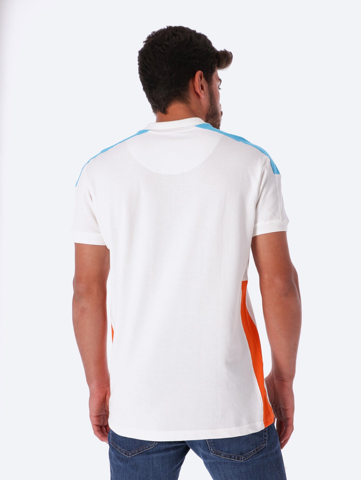 Merch Men's Contrast Shoulder & Side Trim Polo Shirt