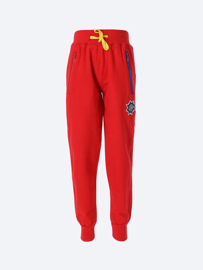 Merch Kids Boys Contrast Side Zippers Embroidered Patch Sweatpants