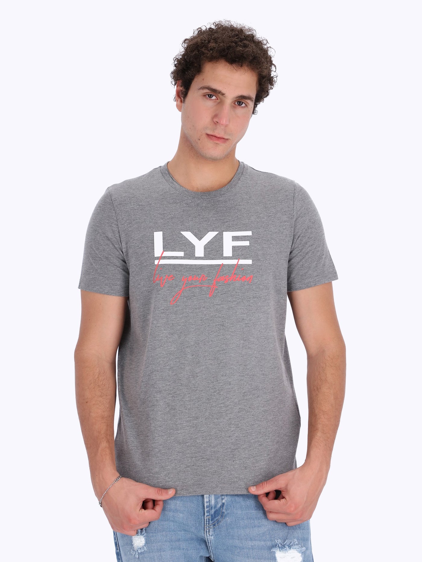 O'Zone Men's LYF Front Print T-Shirt