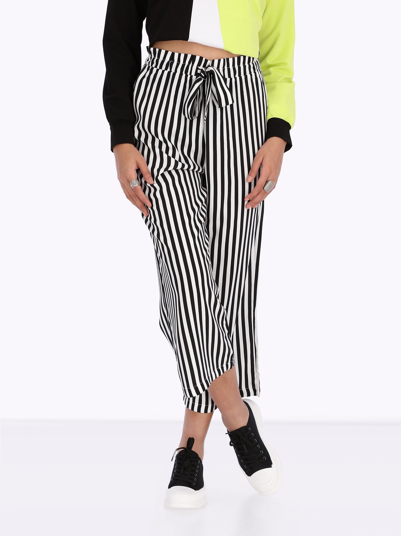 OR Women's Drawstring Striped Culottes
