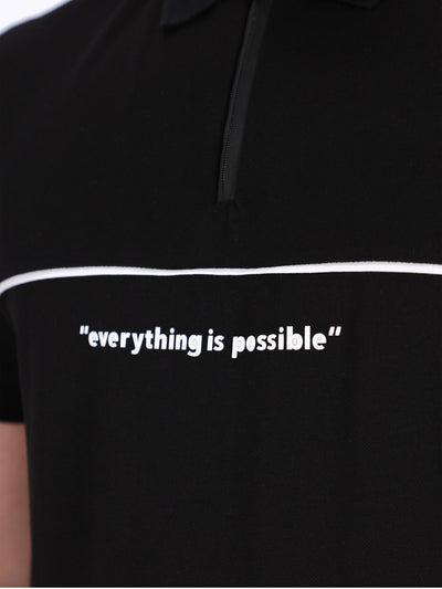 Everything Is possible Front Print Polo Shirt