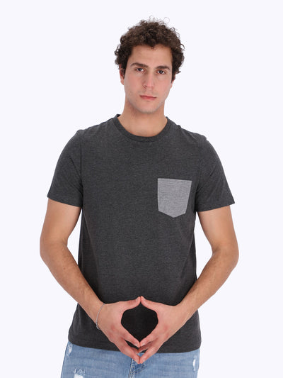 O'Zone Men's Contrasting Chest Pocket T-Shirt