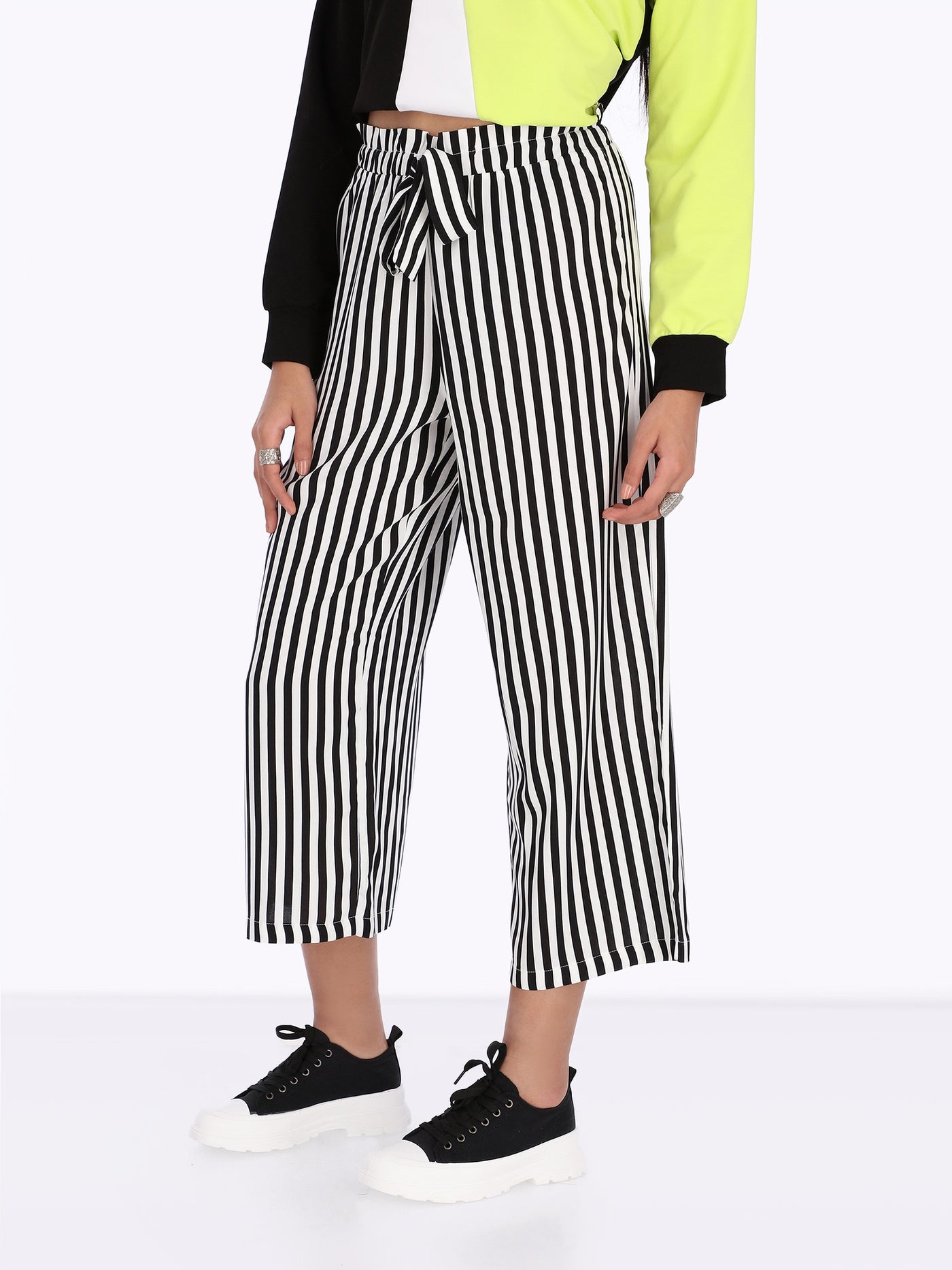 OR Women's Drawstring Striped Culottes