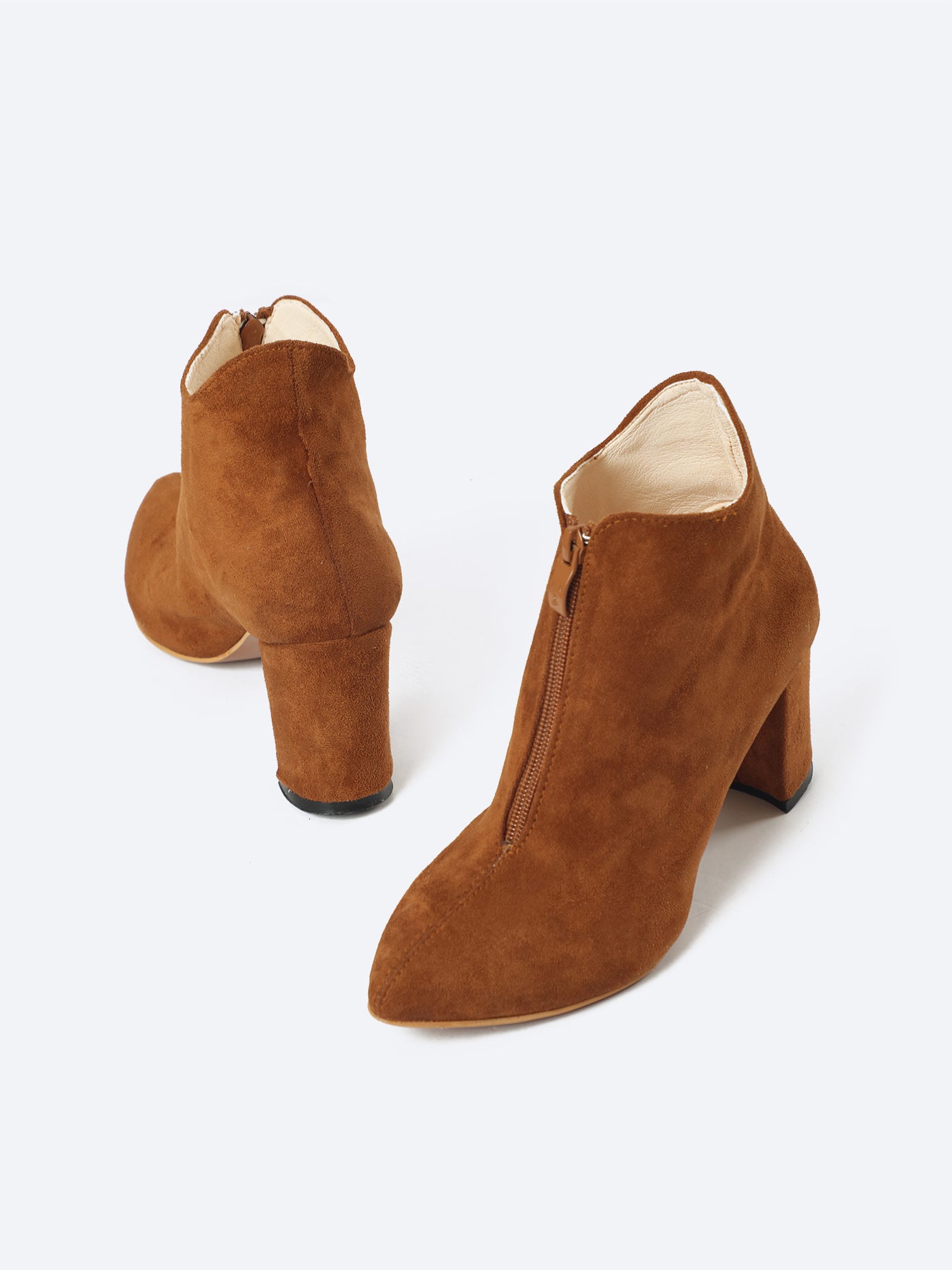Ankle Boots - Pointed - Front Zip