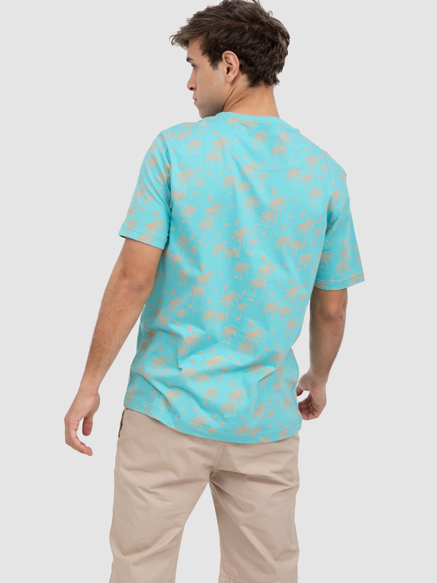 Premoda Mens All-Over Palms Printed T-Shirt