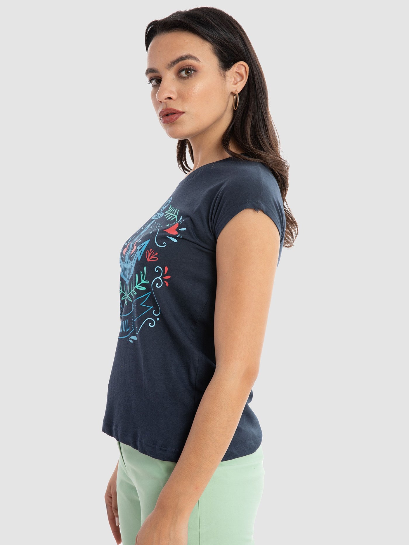 Premoda Womens Cap Sleeves T-Shirt