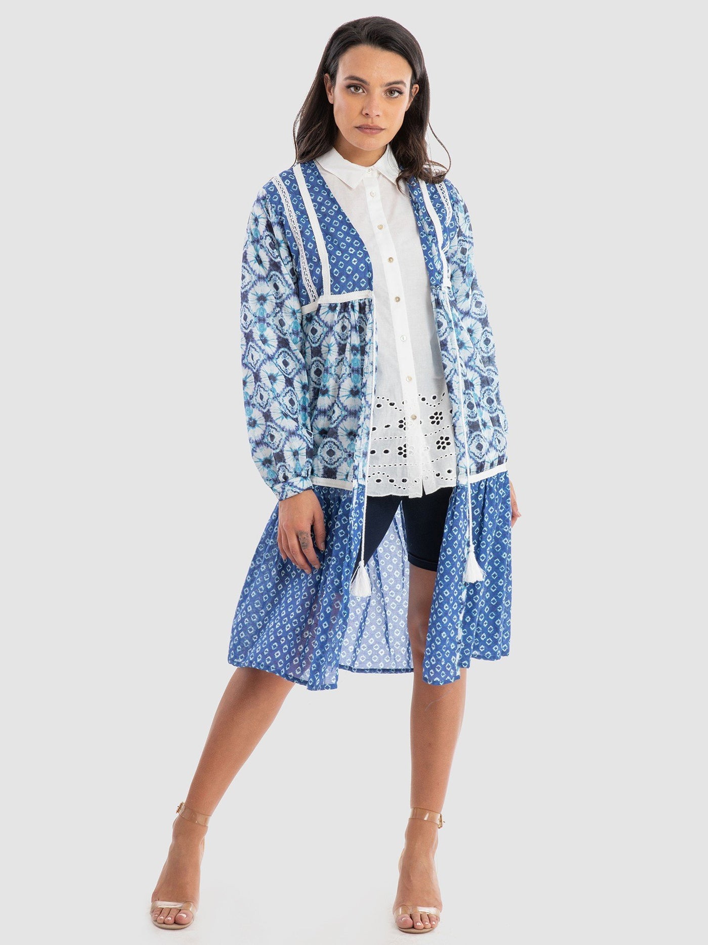 Premoda Womens All-Over Printed Long Kimono