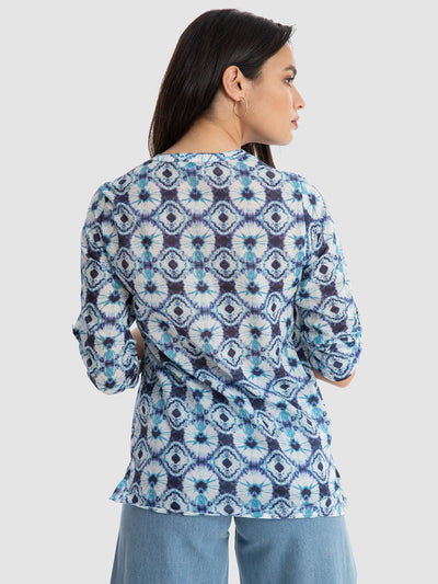 Premoda Womens All-Over Patterned Blouse
