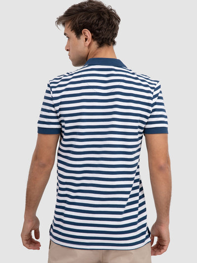 Premoda Mens Horizontal Striped Polo Shirt