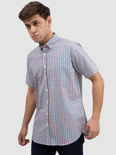 Premoda Mens Short Sleeve Checked Shirt