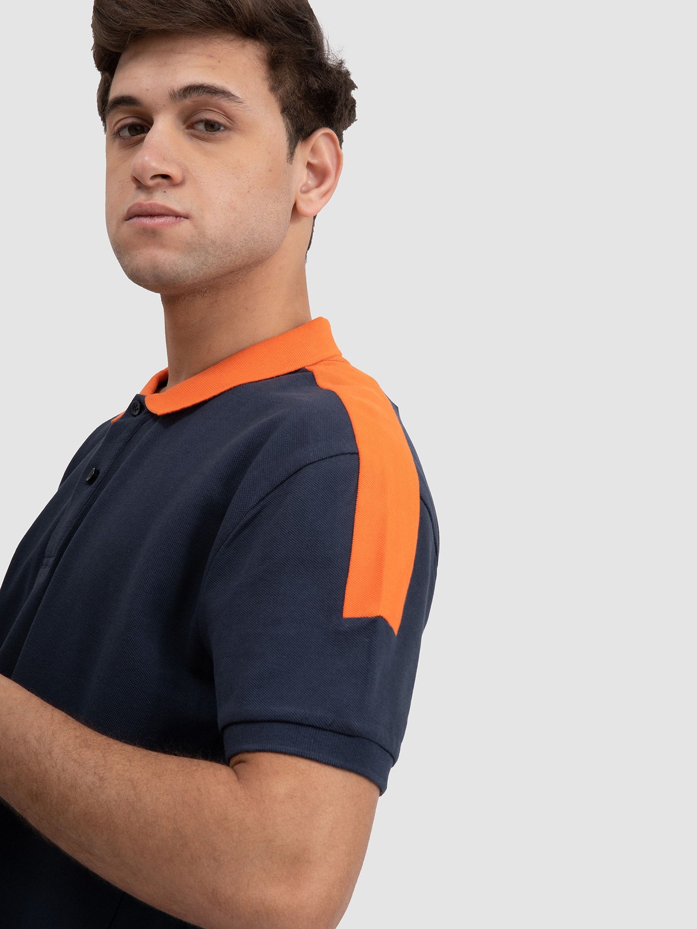 Premoda Mens Contrasting Collar and Shoulder  Polo Shirt