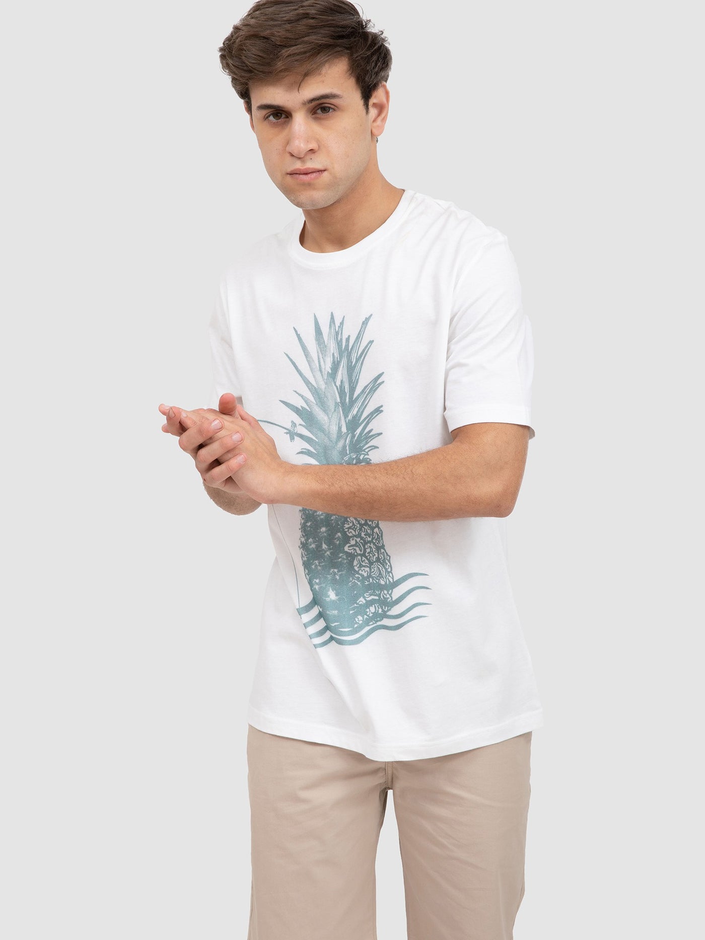 Premoda Mens Pineapple Front Print T-Shirt
