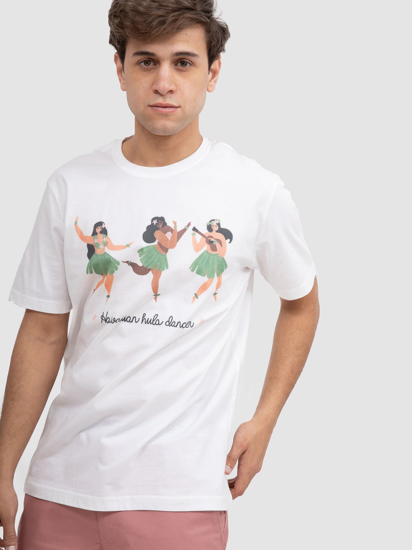 Premoda Mens Hawaiian Hula Dancers Front Print T-Shirt