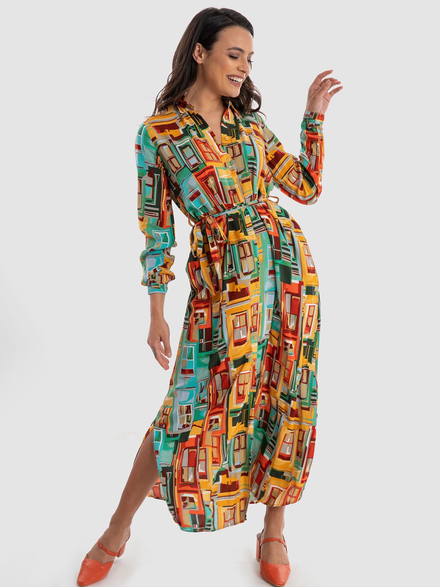 Premoda Womens Abstract Print Dress