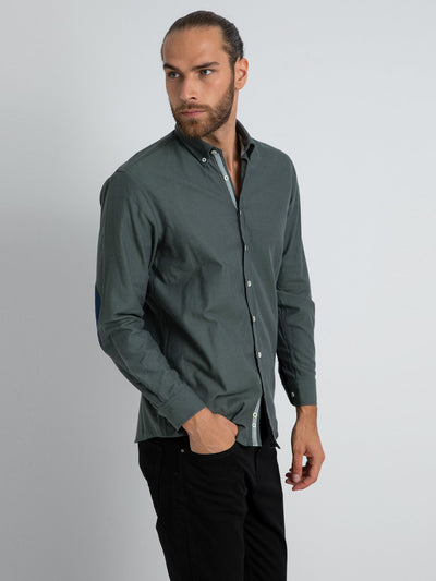Dalydress Mens Contrast Elbow Patch Shirt