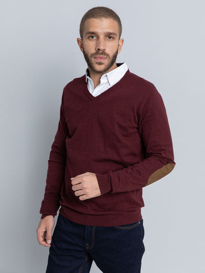 Dalydress Mens Contrast Elbow Patch Sweater
