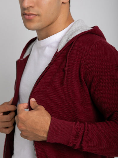 Premoda Mens Textured Hooded Jacket