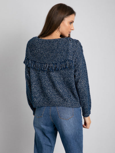 Poncho Style Pullover with Lurex