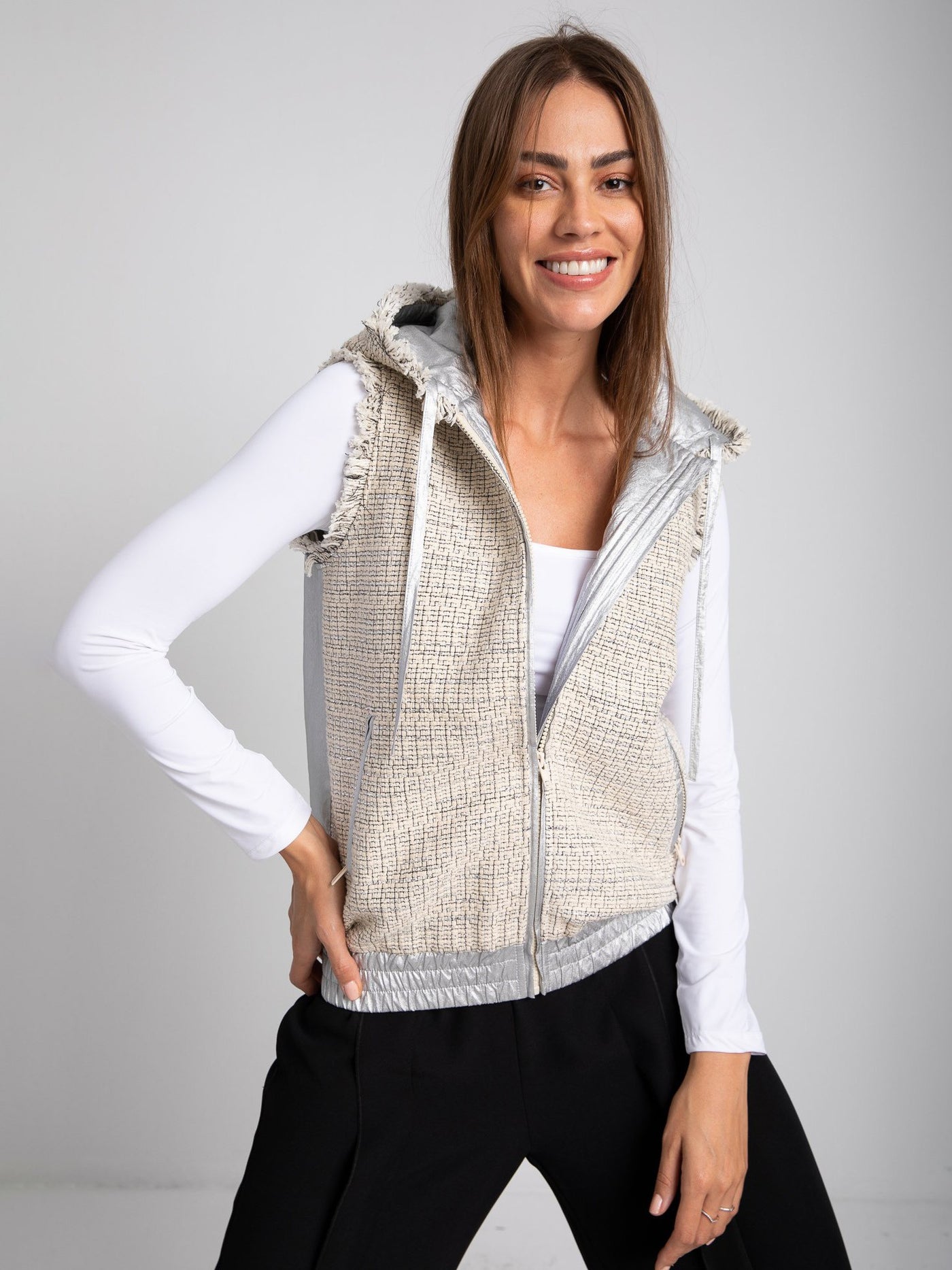 Tweed Pattern x Silver Vest
